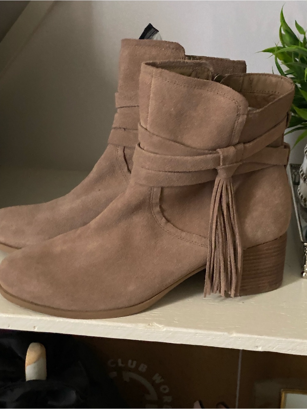 Koolaburra Taupe Suede Tassel Booties